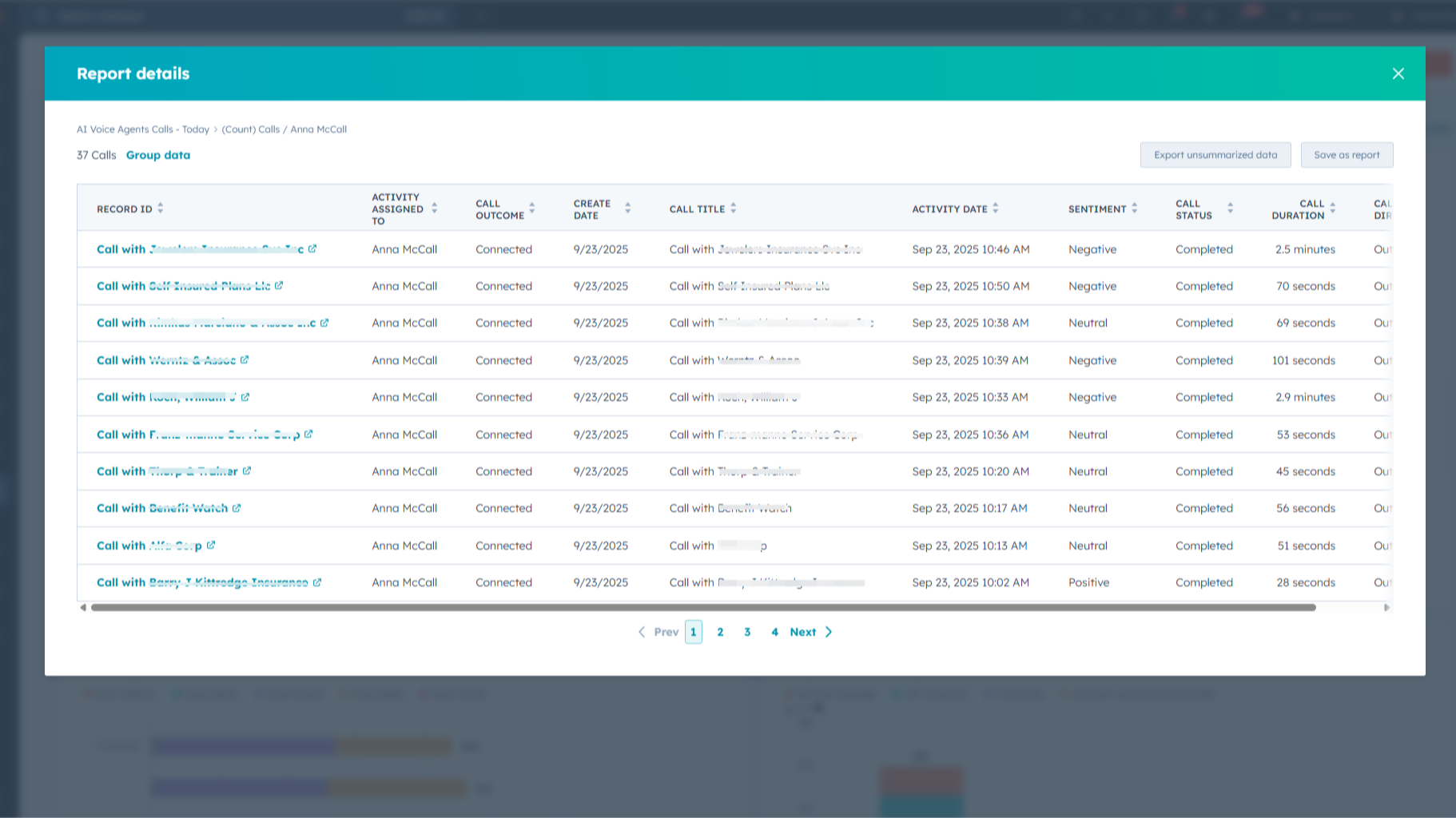 Automatically log detailed call outcomes